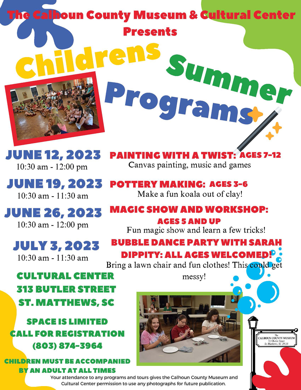 Calhoun County Museum 2023 Children's Summer Programs