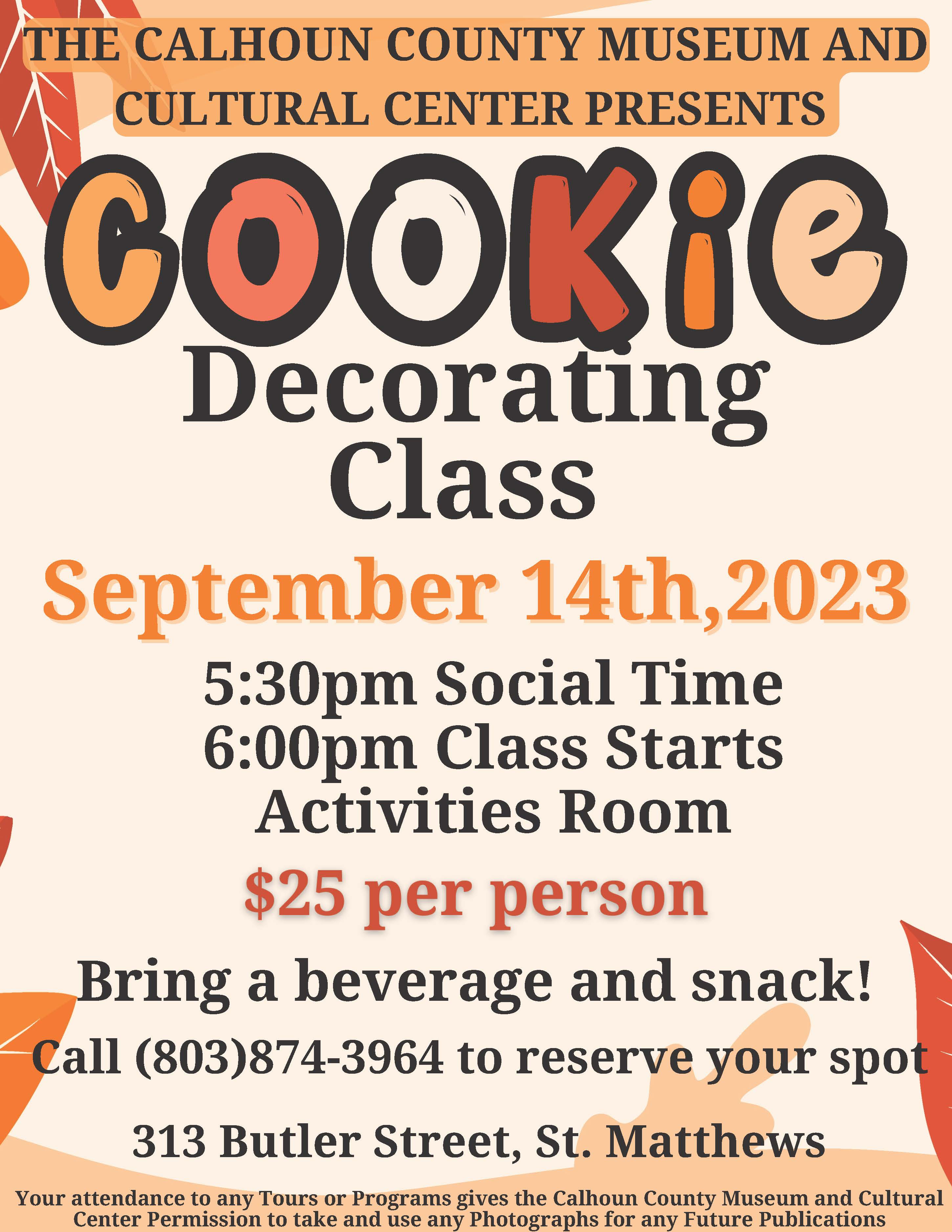 Join us for the 2023 Fall/Halloween Cookie Decorating Class