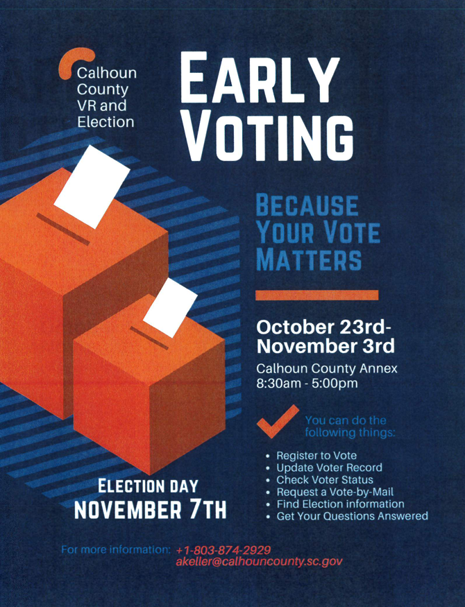 Information regarding early voting for the November 2023 General Election